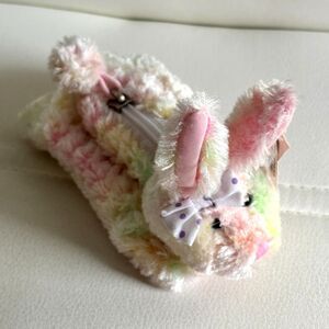 Russ 6" Pastel Plush Bunny Zipper Purse Keychain/Bag Charm/Backpack/Coin Purse